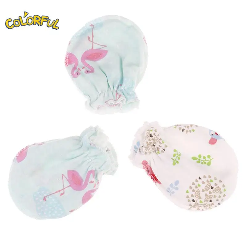 3Pairs Fashion Baby Anti Scratching Gloves Cotton Scratch Mittens Cotton Baby Glove Newborn Protection Face