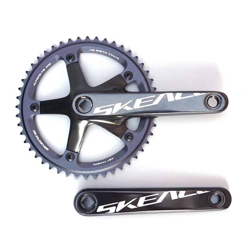 48 Teeth Single Speed Crankset Aluminum 165mm Track Fixie 144 BCD Chainring Bike Crank Set Square Tip Cranks Route |