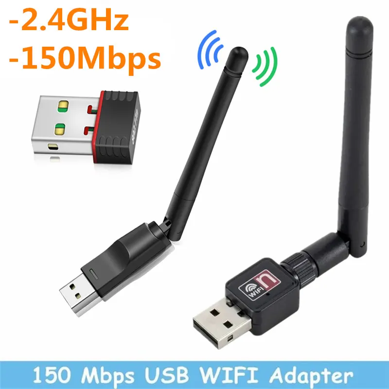 Techkey Adaptador Usb Wifi 150Mbps 2,4G Wifi Con Antena Pc Mini Ordenador Recettore De Tarjeta De Red 802.11B/N/G/Ac Ethernet