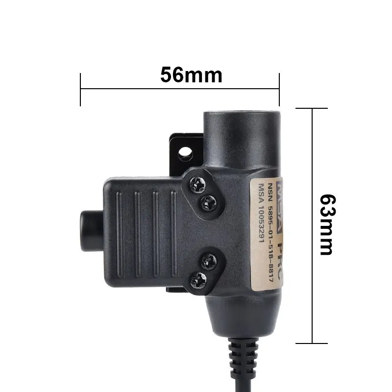 WADSN U94 PTT Tactical PTT WADSN RAC TMC 7.0 NATO PLUG Black Comta Headset Accessories for Radio Baofeng Motorola Kenwood tactical headset