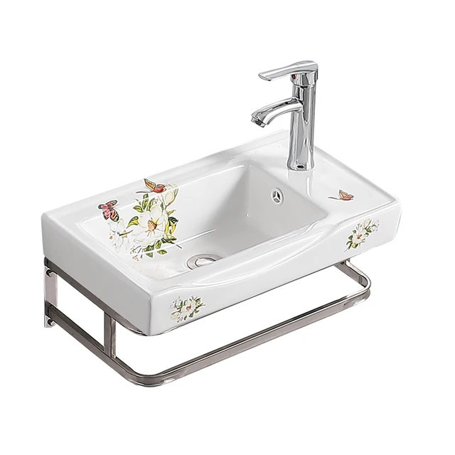 อ่างล้างหน้าติดผนังแบบใหม่, ชุดตู้ล้างหน้าลายดอกไม้ขนาดเล็ก, อ่างล้างหน้า, อ่างล้างหน้าแบบแขวนในห้องน้ำ, อ่างล้างหน้าสำหรับระเบียง 5