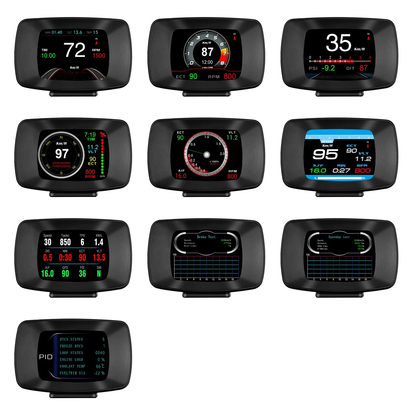 Hud Auto Electronic OBD smart gauge digital HUD P13 warning alarms gps