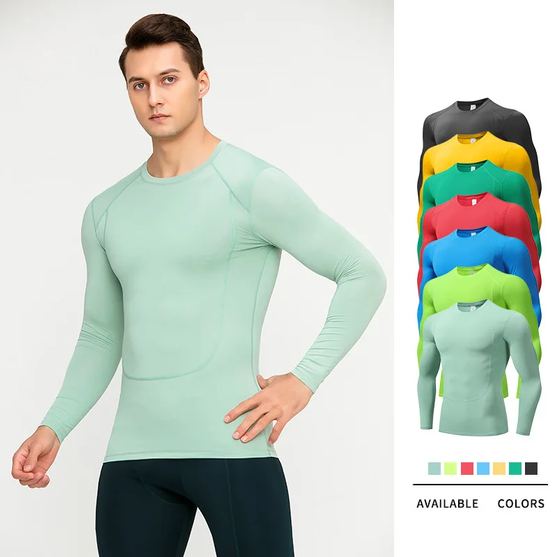 

Men Running Compression T-shirt Long-sleeve Tights Sport Tees Male Jogging Homme Athletic Shirt Tops Gym Fitness Sweatshirt