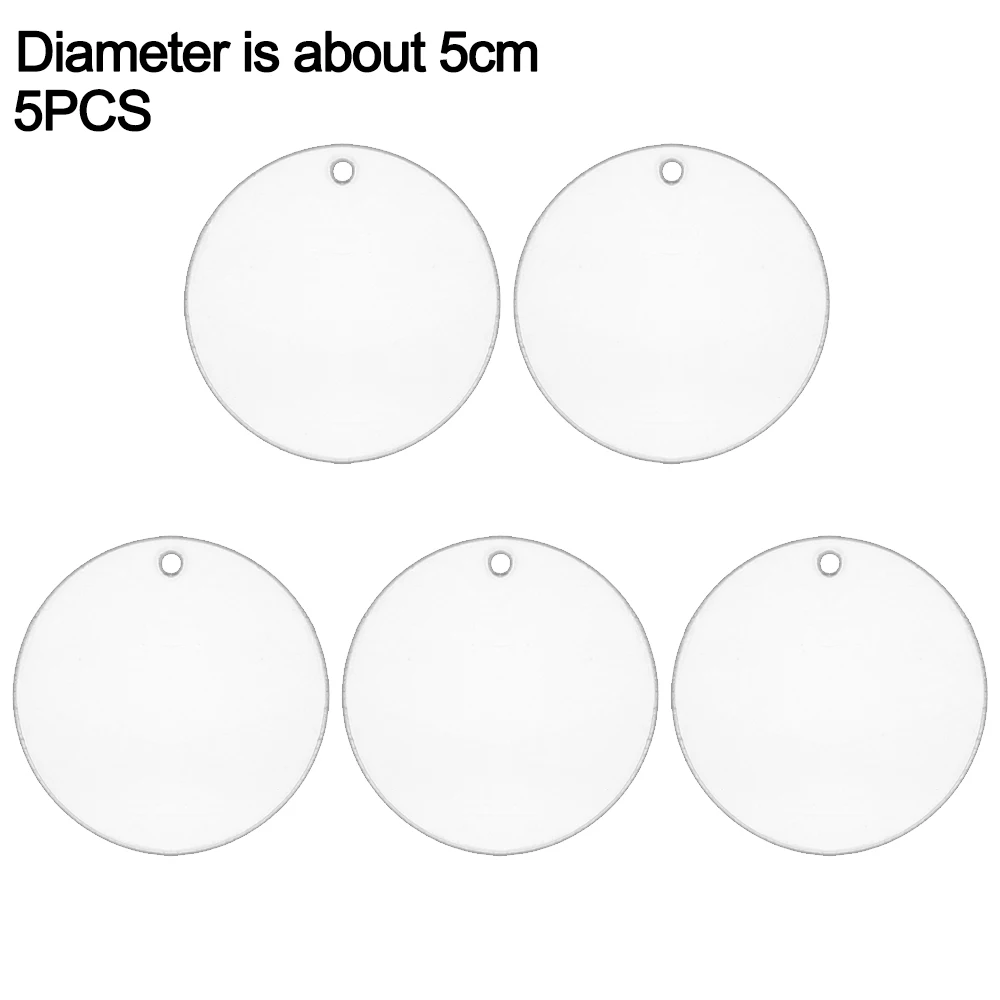 thumbnail image 1 of 10/5PCS Acrylic Christmas Tree Ornament Blank Transparent Acrylic Disc DIY Blank Christmas Round Decor with Hole for DIY Craft, 1 of 5
