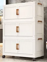 Foldable No-Install Multi-Layer Plastic Baby Wardrobe Clothing Storage Cabinet for Home Living Room Bedroom Storage Box 4