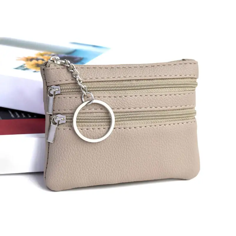 Stylish PU Leather Mini Coin Purse and Key Holder Wallet