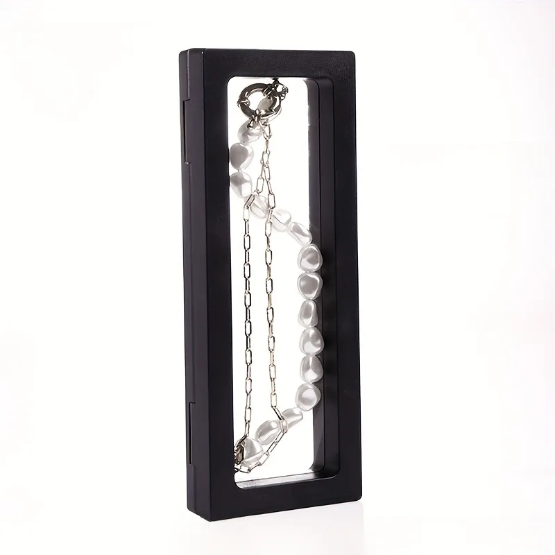 10pcs Transparent Floating Frame Display Rack Floating Storage Box Jewelry Display Box Necklace Watch Bracelet Dust Box