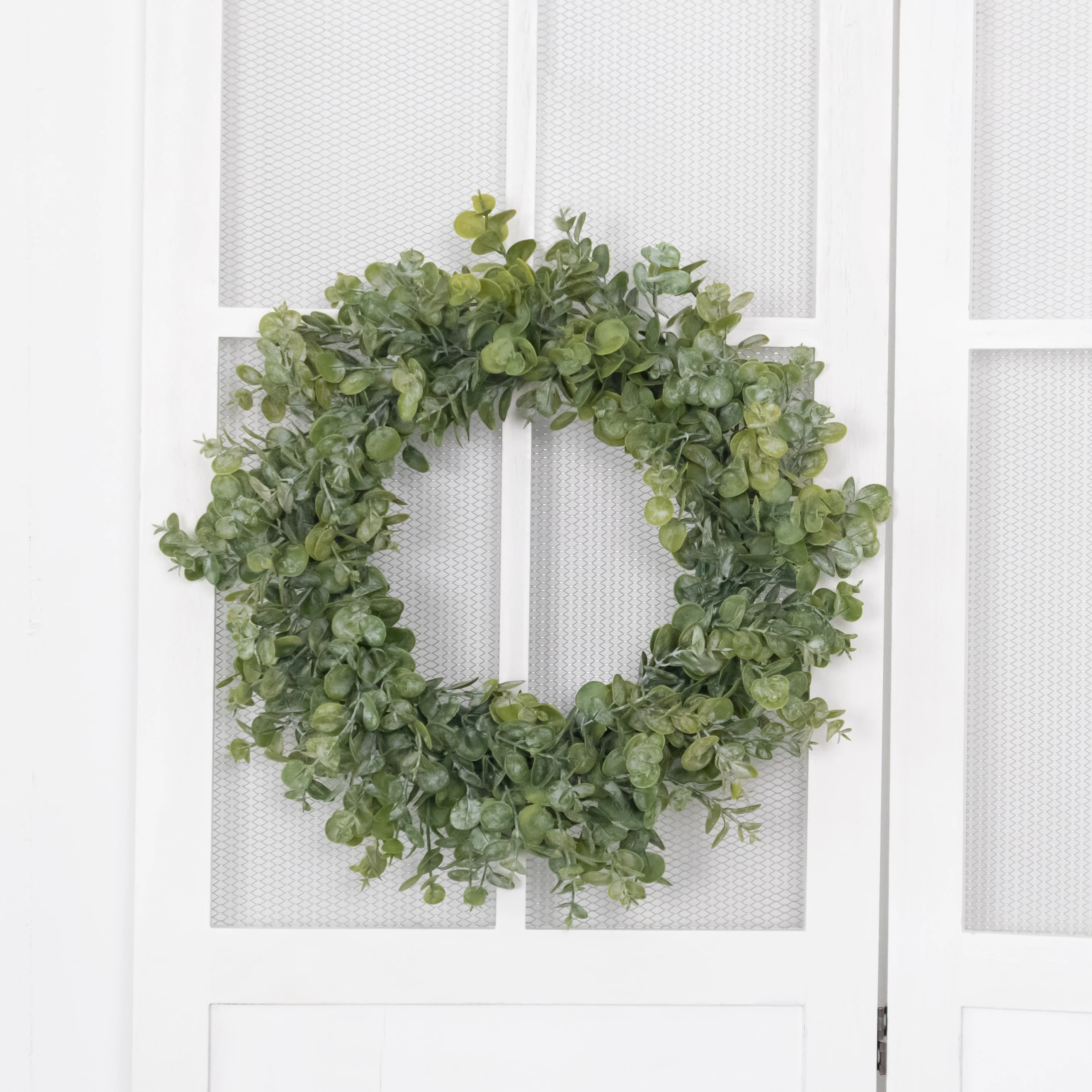 

18in Artificial Eucalyptus Wreath for Front Door,Green Plants Wreath,Farmhouse Wreath for Wall,Party Wedding Decor,Indoor or Out