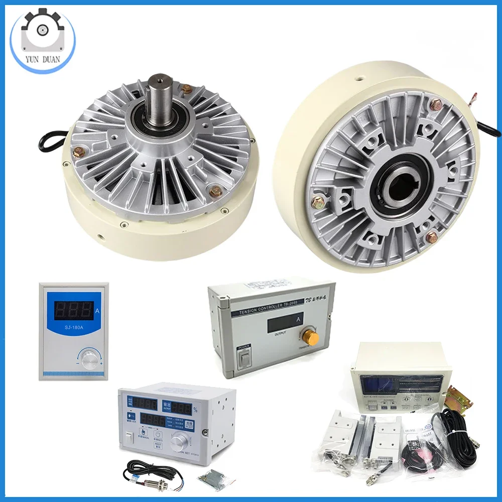 Hollow Shaft Single Shaft Magnetic Powder Brake 24V 6 100Nm 1000RPM Tension Controller Kit for Printing Dyeing Machine