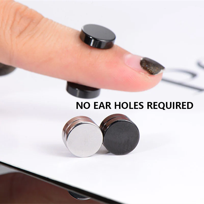Clip Earrings 1Pair Fashion Magnetic Non Piercing Fake Gift for Men Women Jewelry