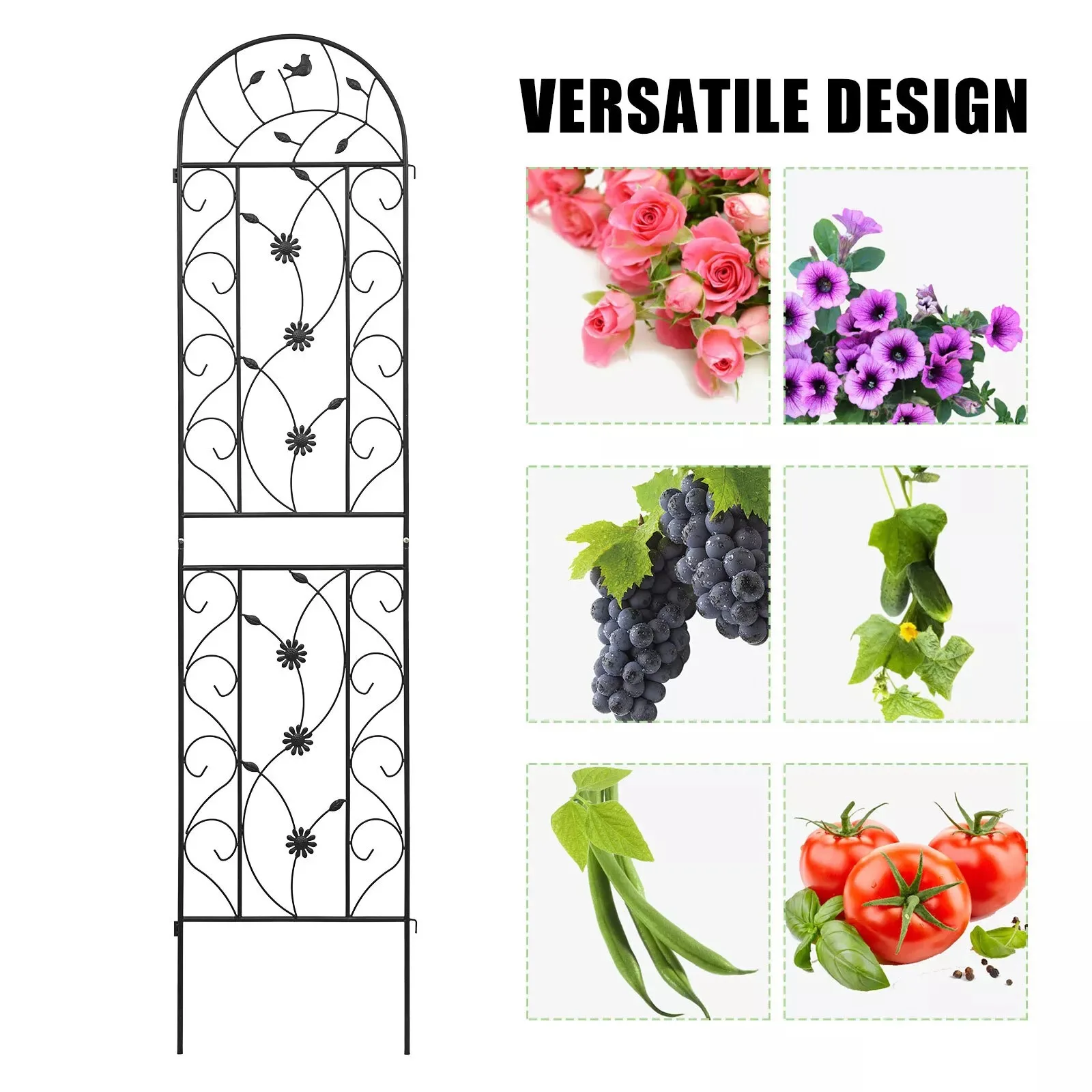 2/4 Pack Garden Trellis for Climbing Plants Metal Fence 87''x20'' Panel Yard Corner Garden Decorations Outdoor Fence