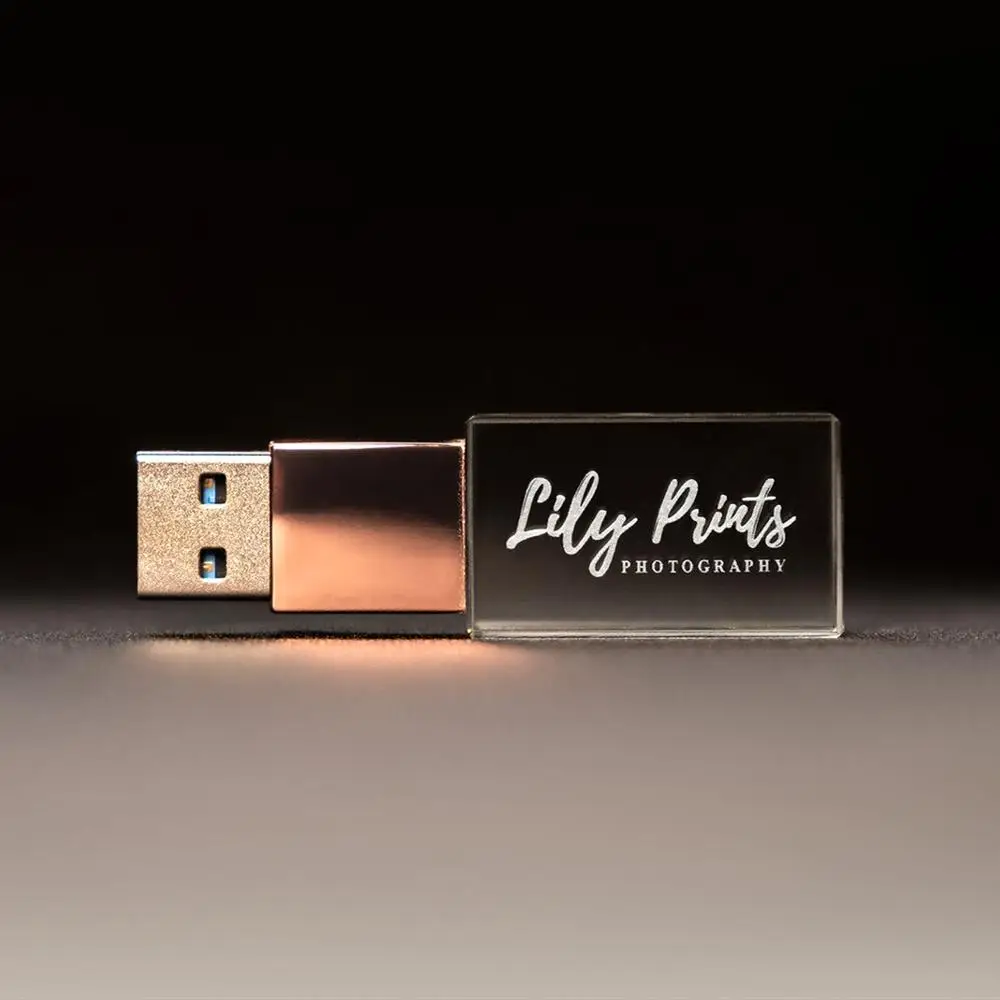 Taxa de Logotipo Nova Elegante Ouro Rosa Quente Cristal Rosa Usb 2.0 Memória Flash Vara Pen Drive - Imagem 5