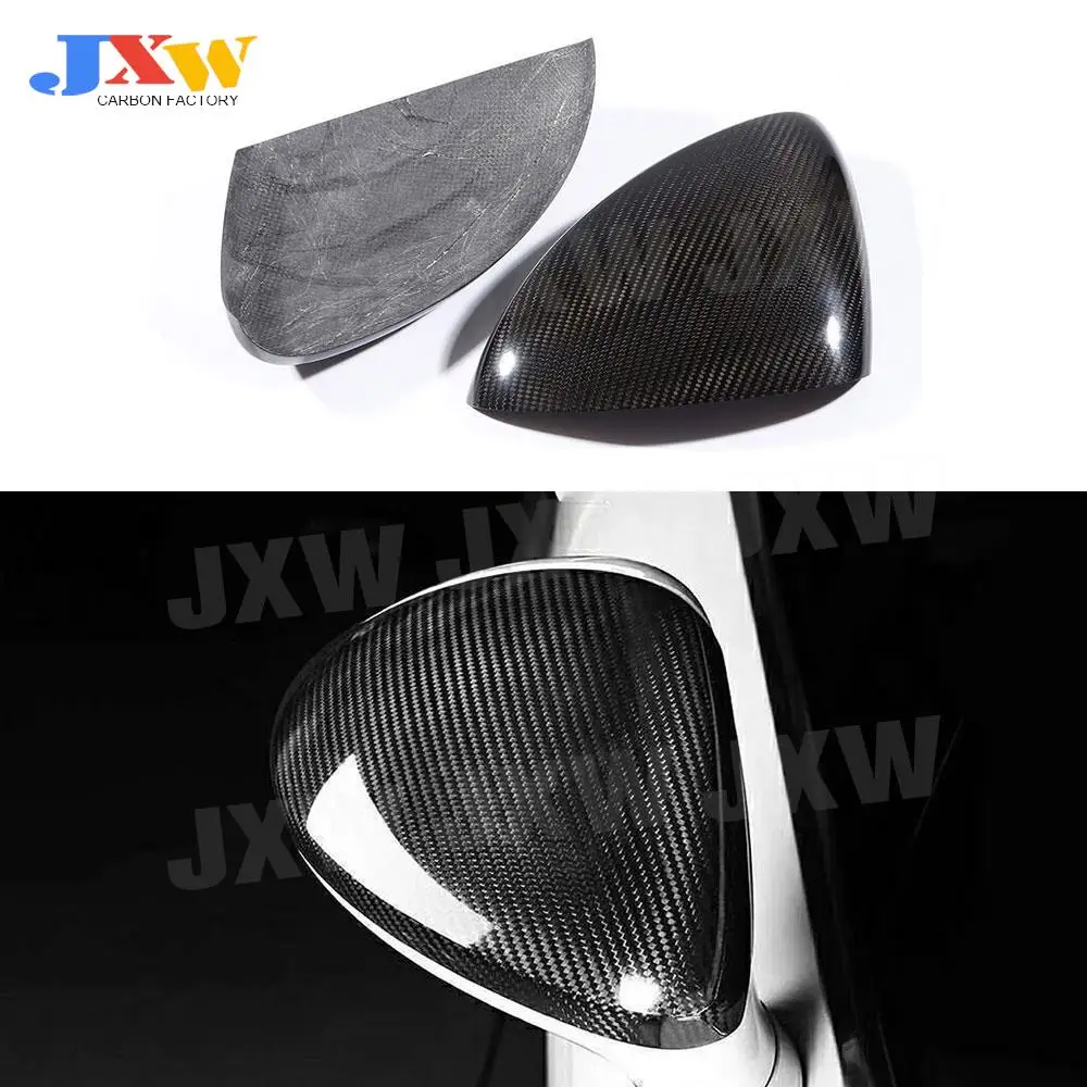 

Carbon Fiber Car RearView Side Mirror Trim Cover Caps For Porsche Panamera 2014-2016 Add on style Caps