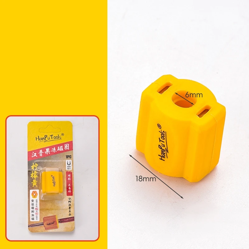 Magnetic Anti-Slip Silicone Screw Ring with Fast-acting Magnetizer/Demagnetizer Function for Screwdrivers and Power Bits