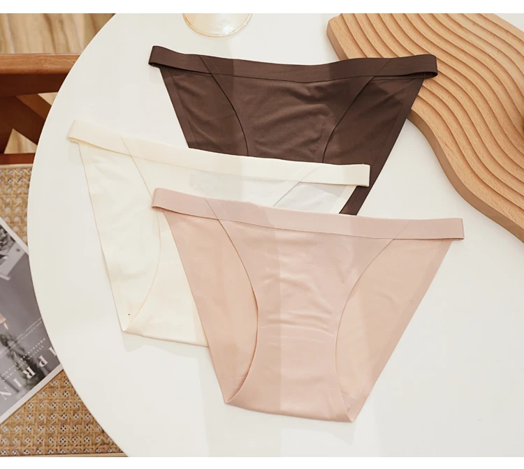 Meet'r Sexy Frauen Eis Seide Low-taille Höschen Weibliche Keine Spur Kurze Unterwäsche Damen Bequeme Dessous G String Unterhose – Detail 6