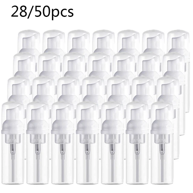28/50pcs 60ML/30ML Foam Dispenser Bottle Plastic Refillable Mini Foam bottle Foaming Soap Dispenser Pump Bottles -for Travel
