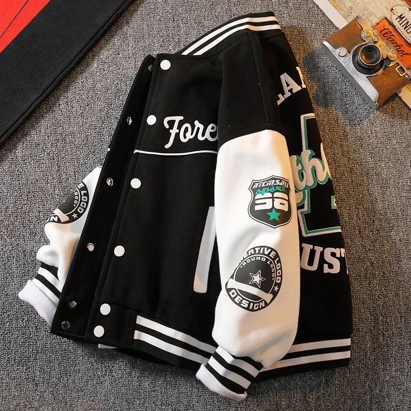 Kids Spring Autumn Letter Printed Coat | Teenager Long Sleeve Outwear 3-12 Years 1