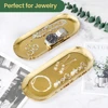 2PACK Stainless Steel Gold Silver Decorative Tray for Bathroom Vanity Jewelry Display, Kitchen Sink Tray for Soap Dispensers 2