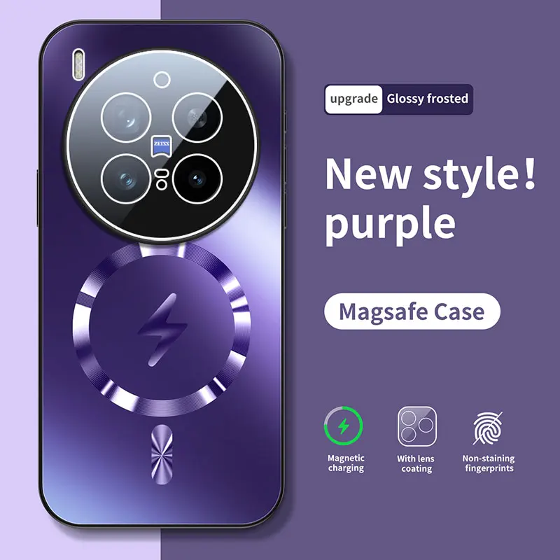 Magnetic Magsafe Matte Frosted Case with Camera Lens Protection & Wireless Charging Compatibility