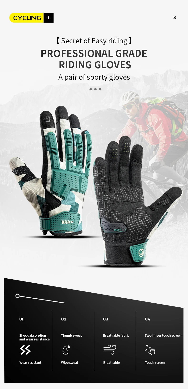 Description Picture 2 of itemOutdoor Tactical Gloves Camo Cycling Glove Sport Hiking Climbing Paintball Shooting Hunting Riding Ski Full Finger Mittens Men