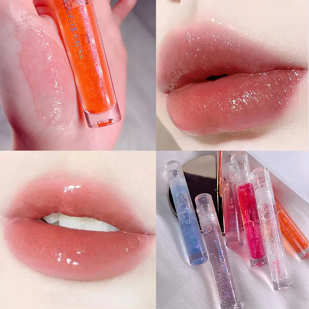 Mirror Water Lip Gloss Lip Glaze Transparent Glass Lip Oil Liquid Lipstick Lipgloss Moisturizing Natural High Gloss Lip Oil Care 2