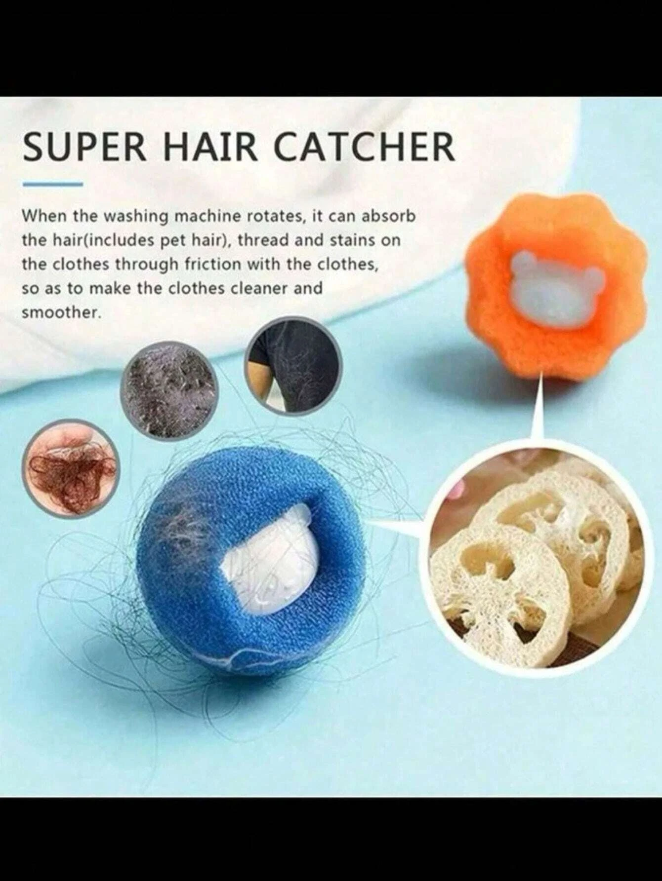 6pcs Pet Hair Remover Used In Washing Machine, Dryer Ball Reuse, Reduce Wrinkles, Save Washing Machine Free Drying Time