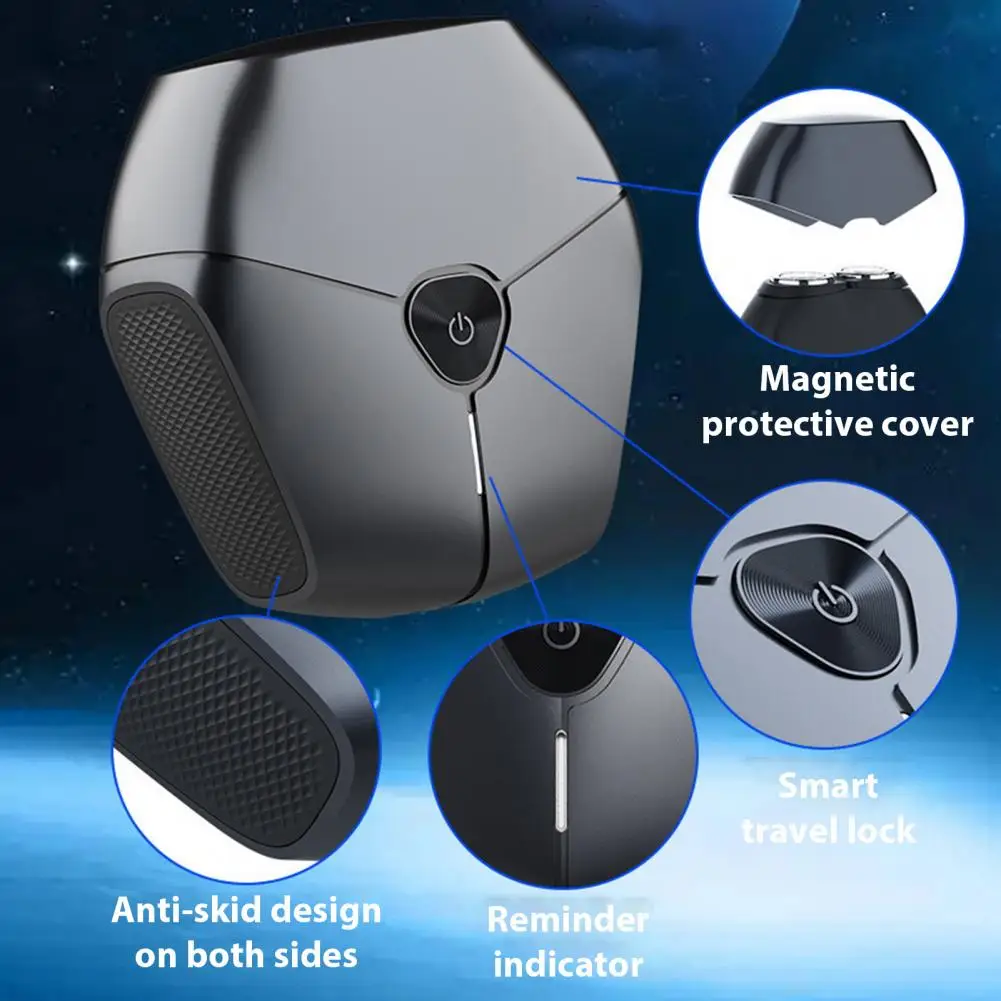 남성용 고속 충전 전기 면도기, 휴대용 C 타입 충전식, 방수 미니 여행 회전 면도기, 수염 트리머