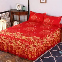 Bed Skirt Cotton Bedspread Set Embroidery Bed Dress Pillow Cases 3 Pieces/Set For King/Queen Double 1.5/1.8/2M Sheet Cover 3PCS 6