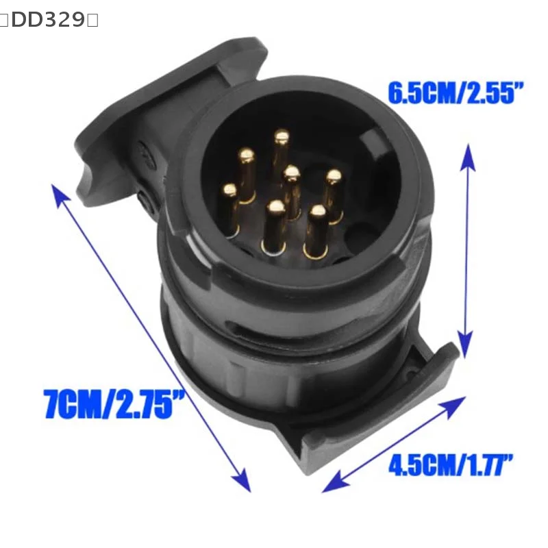 〔DD329〕 13 To 7 Pin Mini Converter - Trailer & RV Light Adapter With Compact Connector Design