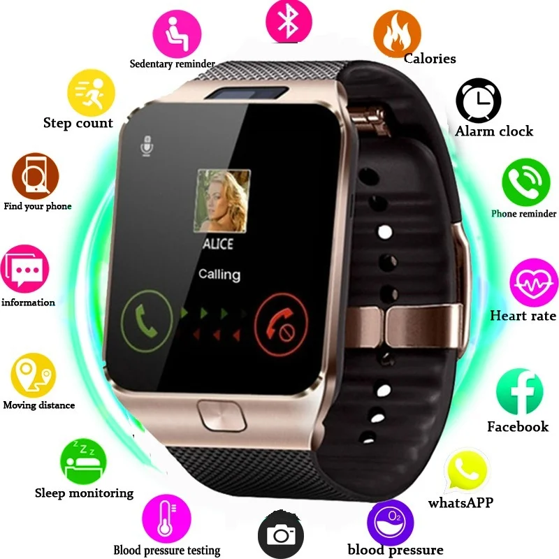 

Digital Touch Screen Smart Watch DZ09 Q18 Bracelet Camera Bluetooth WristWatch SIM Card Smartwatch Ios Android Phones Support