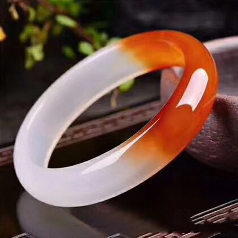 

Браслет из натурального агата, полукрасный и полубелый халцедон, популярный браслет для женщин