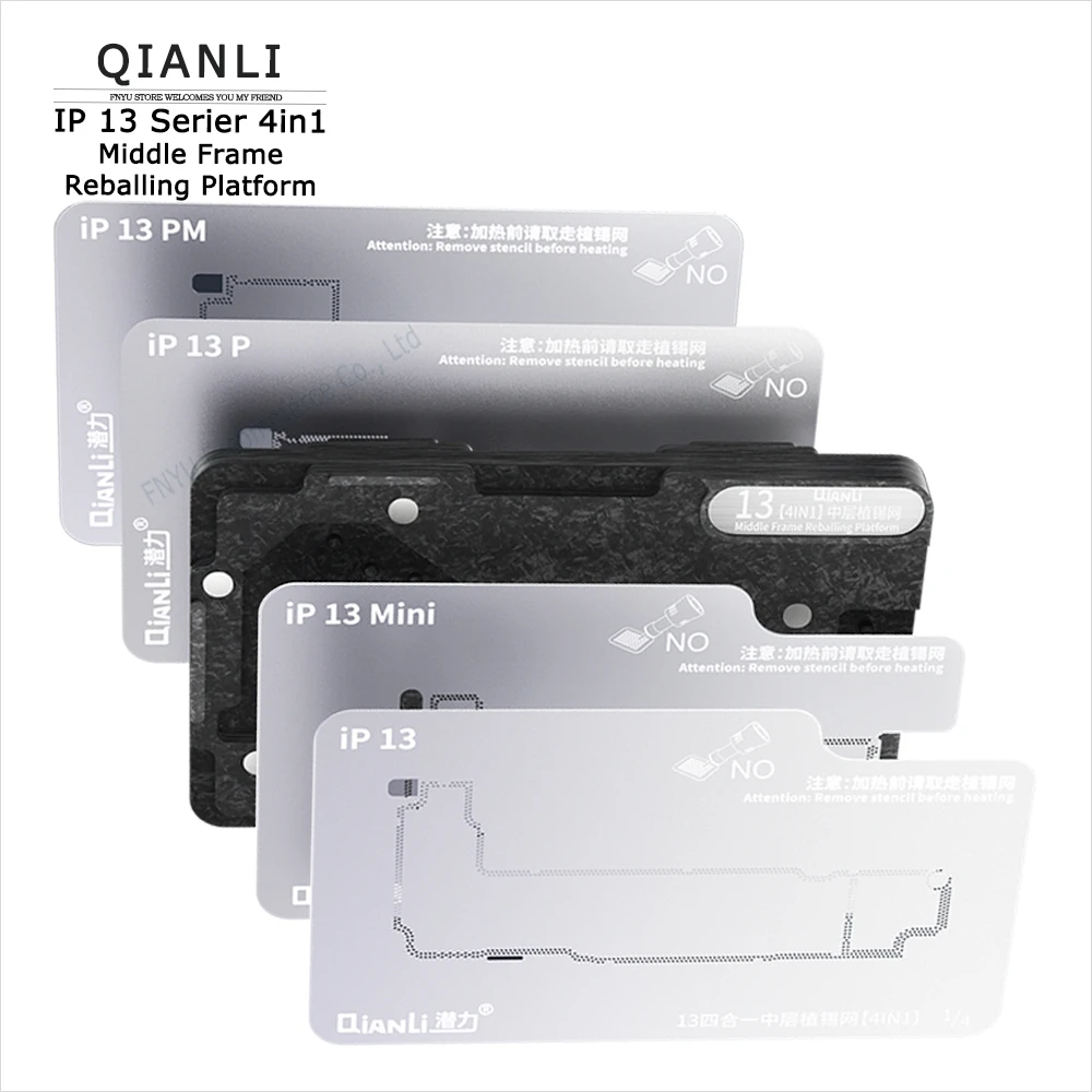 

Tin Planting Platform 4 in 1 Double-sided QIANLI For IP 13 Pro Max 13 Mini Motherboard Precise Positioning Plant Ball Repair