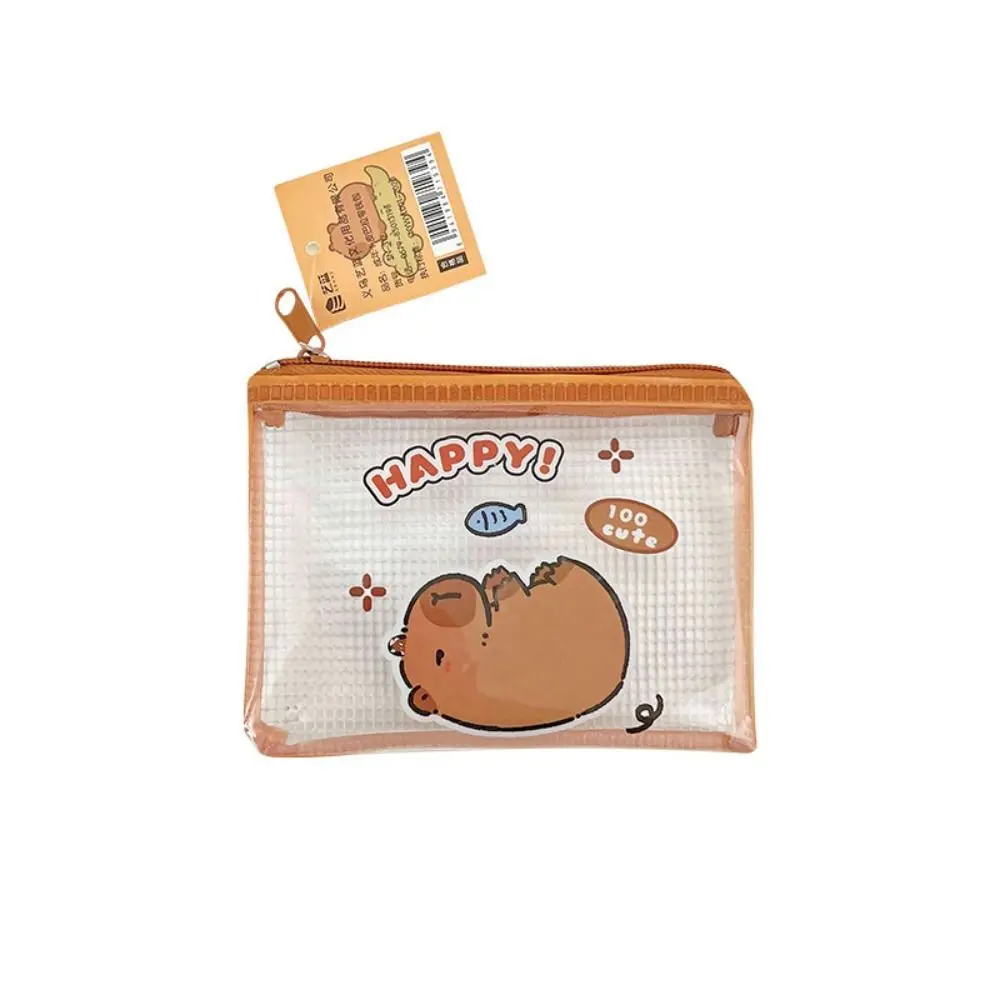 Zipper Capybara Coin Purse Wallet Cartoon Transparent Capybara Purse Bag Money Bag PVC Capibara Credit Card Holder Children coin purse,coin wallet,change bag