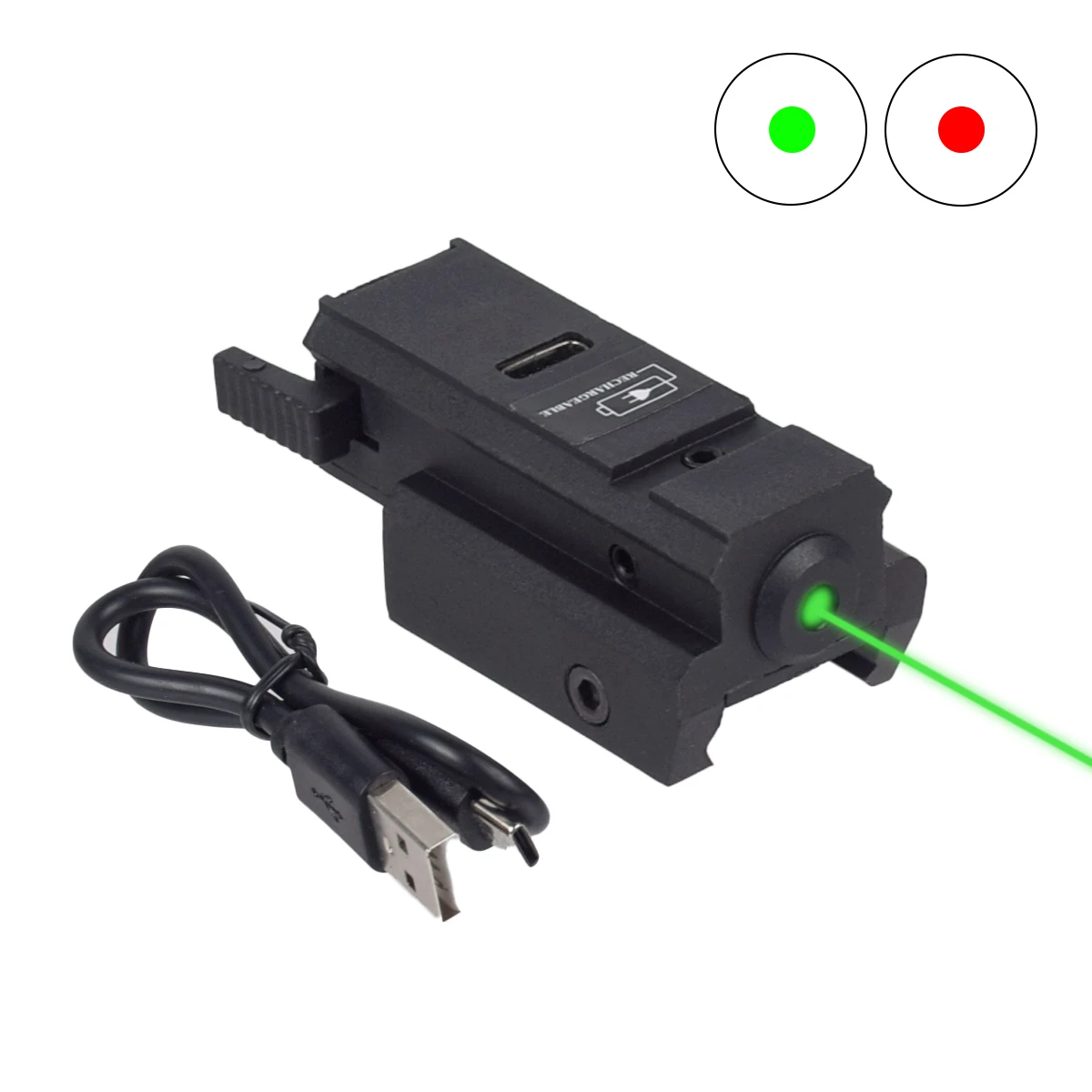 Tactical USB Rechargeable Red Green Laser Sight Fit 11mm 20mm Picatinny Rail Airsoft Rifle Handgun Pistol Shooting Laser Pointer