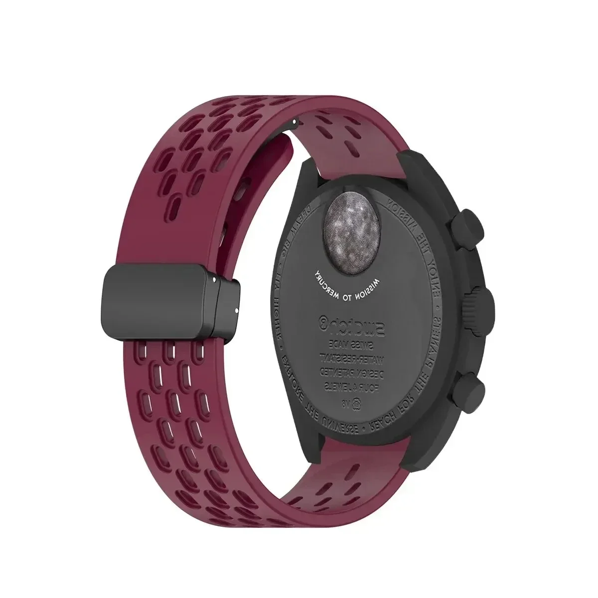 Magnetic Silicone Sport Watchband for MoonSwatch - Enhanced Replacement Bracelet Accessory