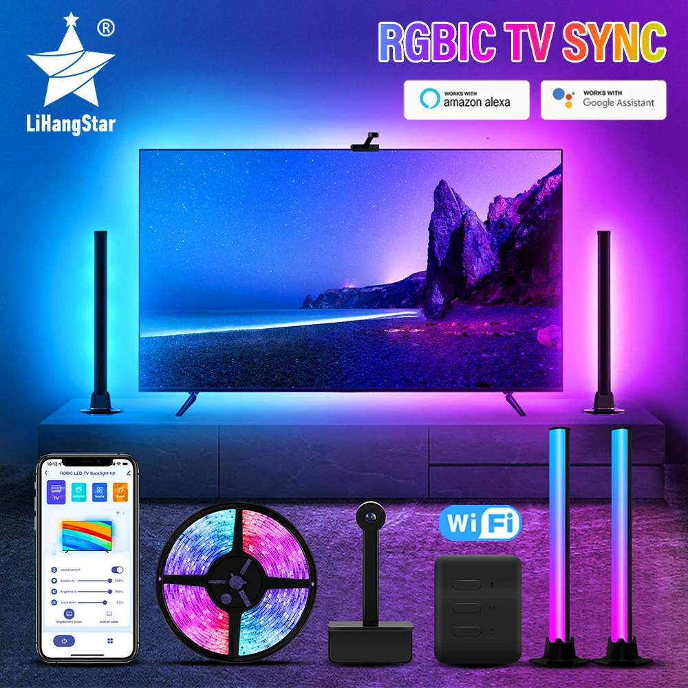 Smart LED Wi-Fi TV Light Strips with Video Sync
