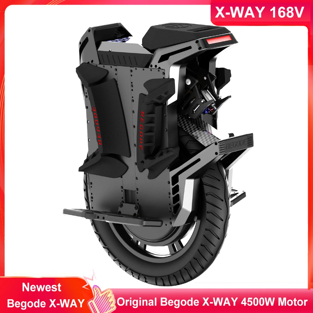 Original Begode X Way168V 3000Wh Samsung 50S Battery 4500W HT Motor IP67 Waterproof 36 Mosfet Begode X Way Electric Unicycle