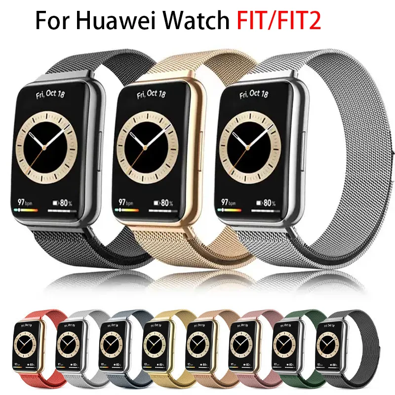 

Milanese Loop band For Huawei Watch FIT 2 Strap stainless steel watchband metal bracelet correa for Huawei Watch fit new band