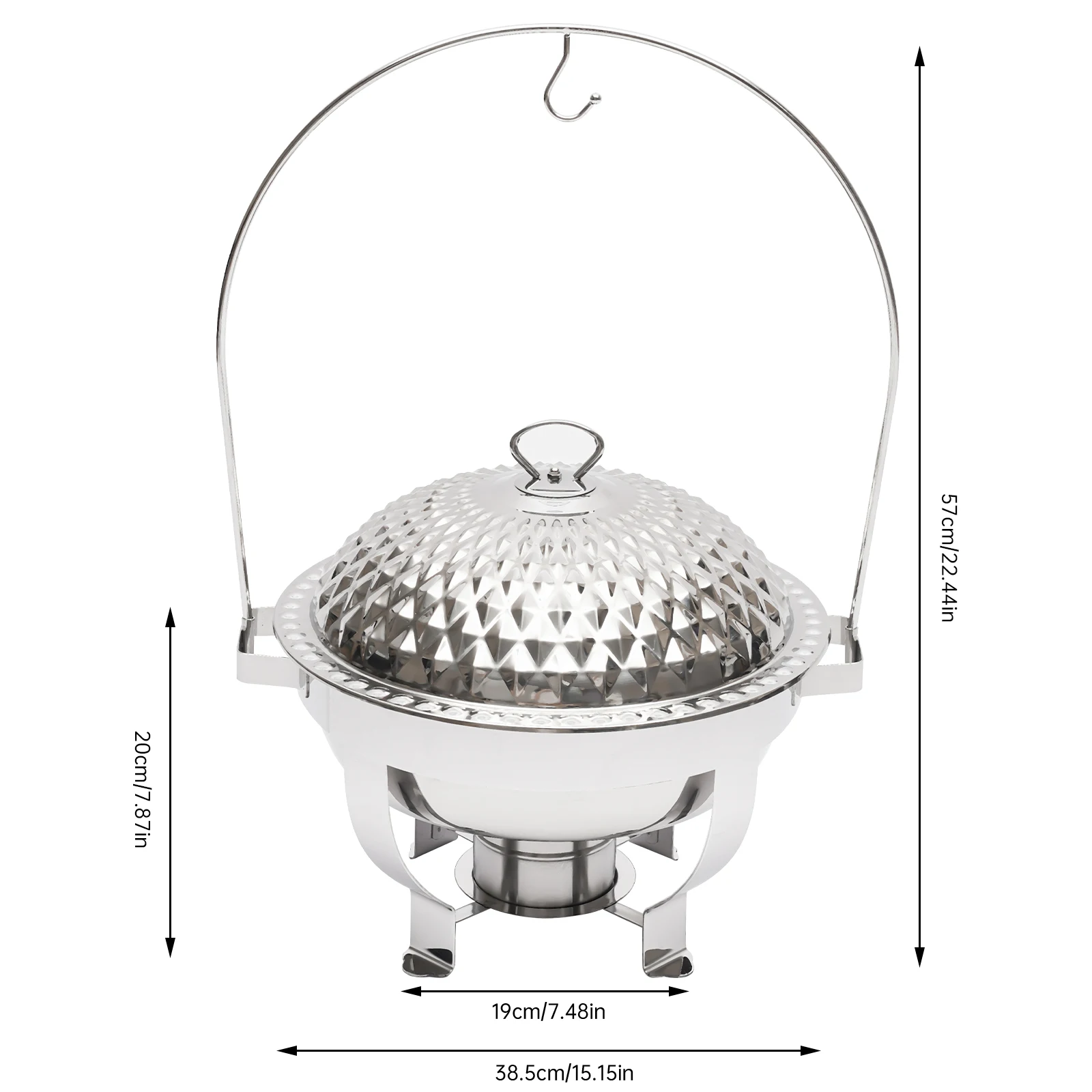 4.5L Chafing Dish Buffet Set Gold/Silver Round Stainless Steel Chafer Buffet Servers and Warmers Set