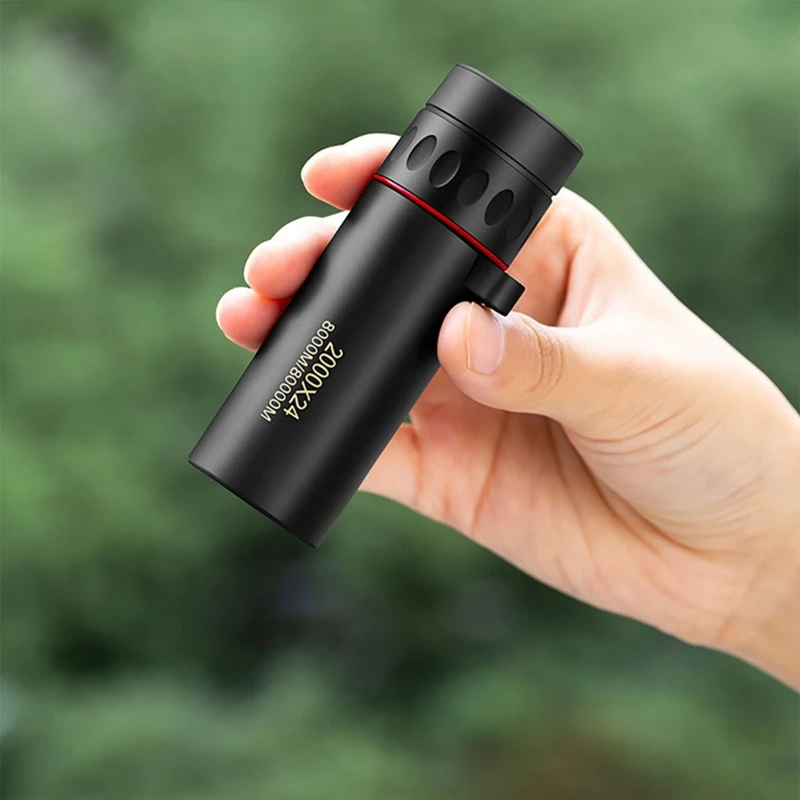 Telescópio monocular HD com alça anti-perdida, 2000x24, mini telescópio portátil para celular, acampamento ao ar livre, caça, observação de pássaros