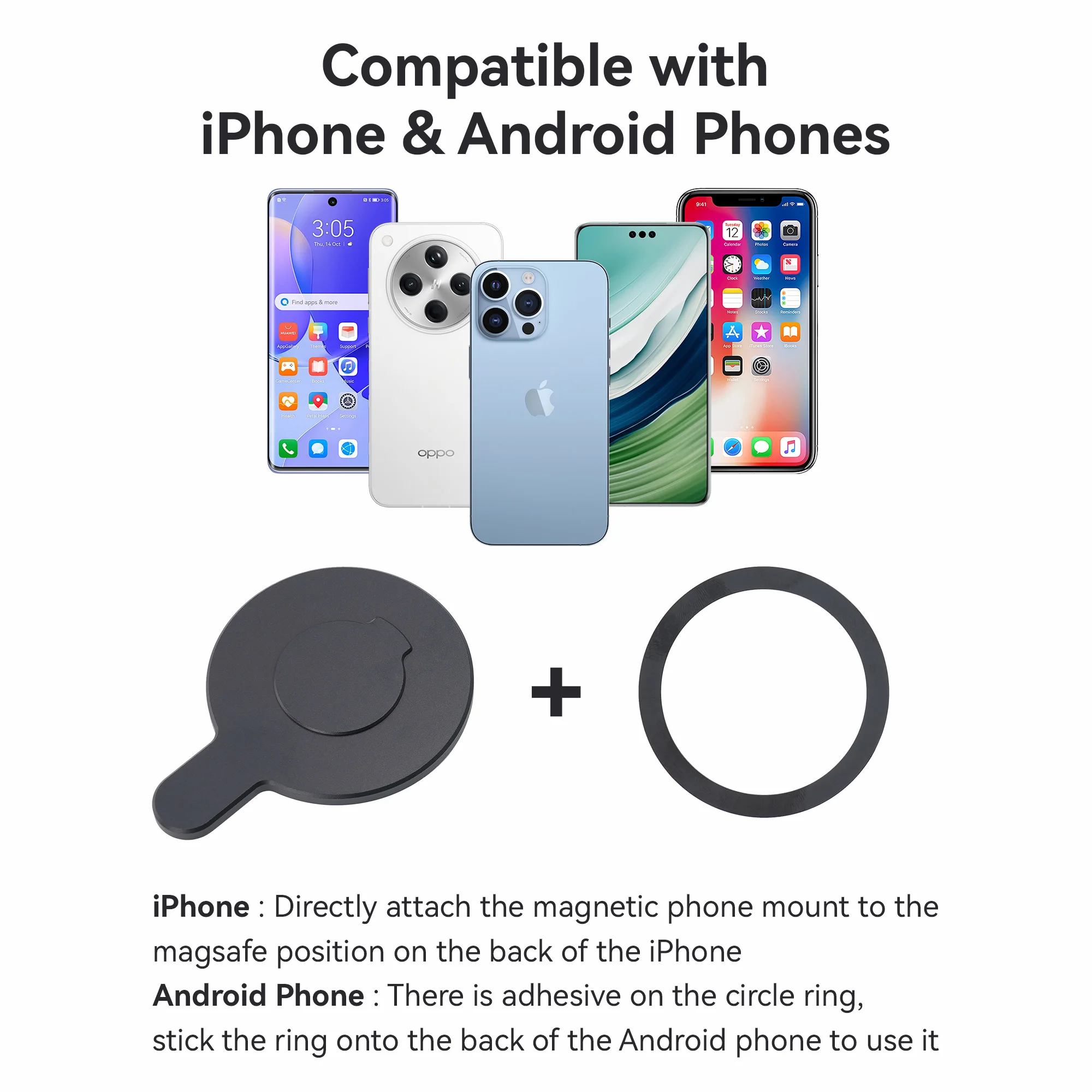for OM 7/7P/6 Magsafe Adapter Ring Holder Phone Clamp For Gimbal Stabilizer Os