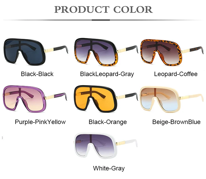 Übergroße Mode-Sonnenbrille, trendiger Farbverlauf, Vintage-Luxus-Sonnenbrille mit großem Rahmen für Damen und Herren, Damen-Sonnenbrille – Detail 3