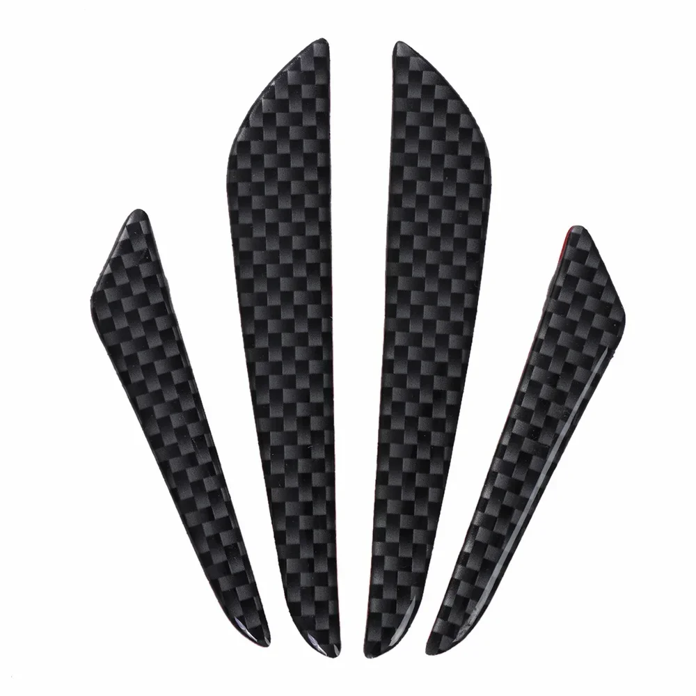 4 Pcs Black Carbon Fiber Car Door Edge Guard Strips Scratch Protector Anti-collision Trim Crash Sticker Trim Molding Accessories