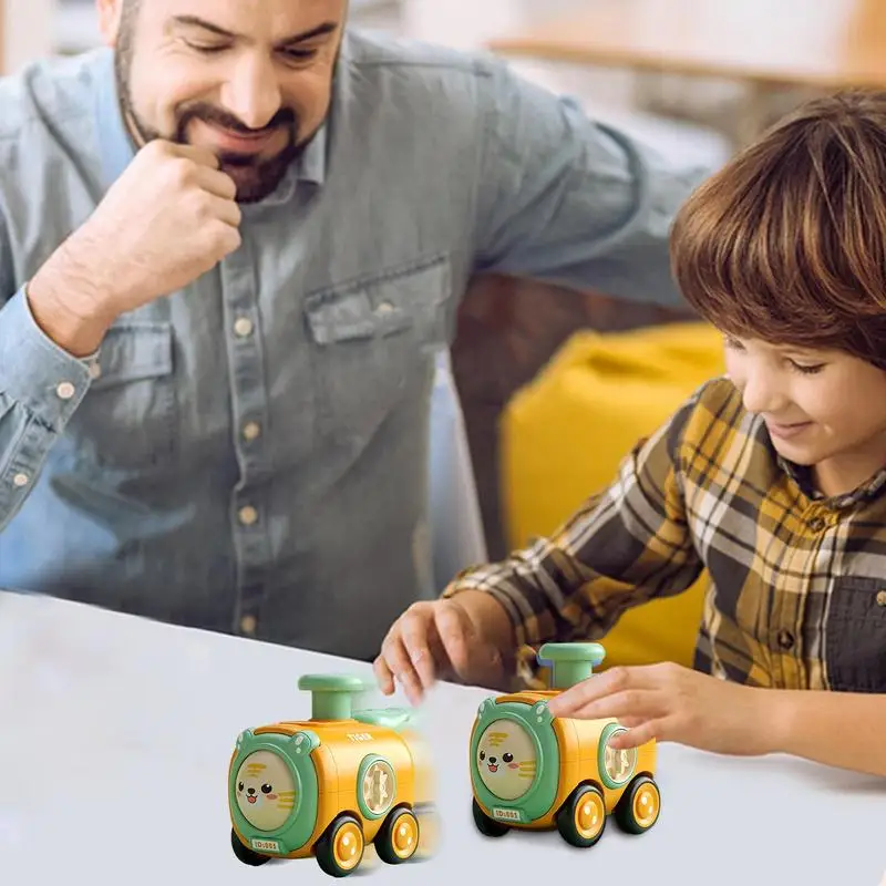 Pull Back Toy Car Face-changing Car Toy Press Slide Trains Table Accessories Inertial Push And Go Vehicle For Birthday