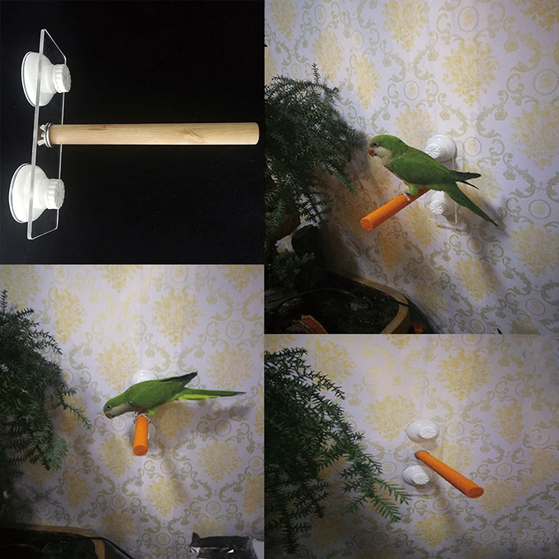 Raw Wooden Parrot Hanging Stand Stick Rack Perch For Birds Pet Parrot Toy Bird Cage Accessories Bath Shower Standing Rack parrot bird perch