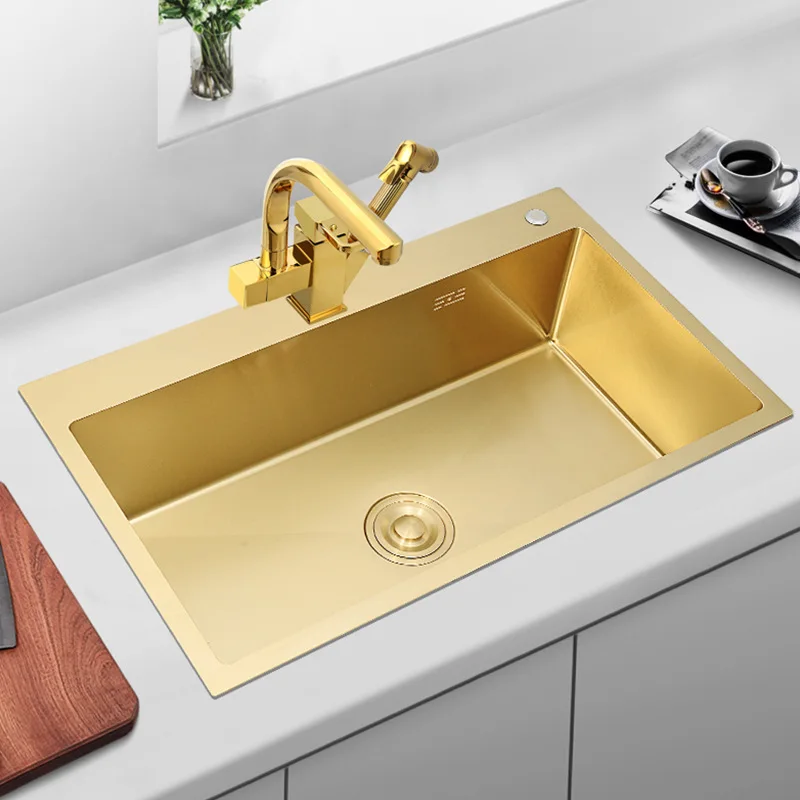 Kitchen Sink 304 Stainless Steel Single Bowl Basket Drainer Soap Dispenser Washing Basin Above Counter or Undermount
