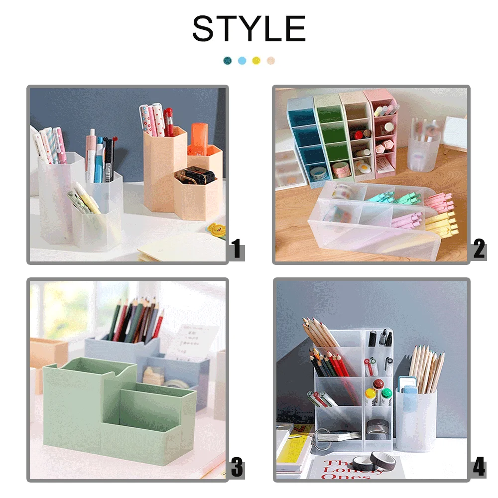 4 Styles Japanese Desk Organizer Pen Holder Makeup Brush Storage Box for School Supplies Kawaii Stationery Office Accessories makeup organizer pen holder desk organizer pen and brush holder