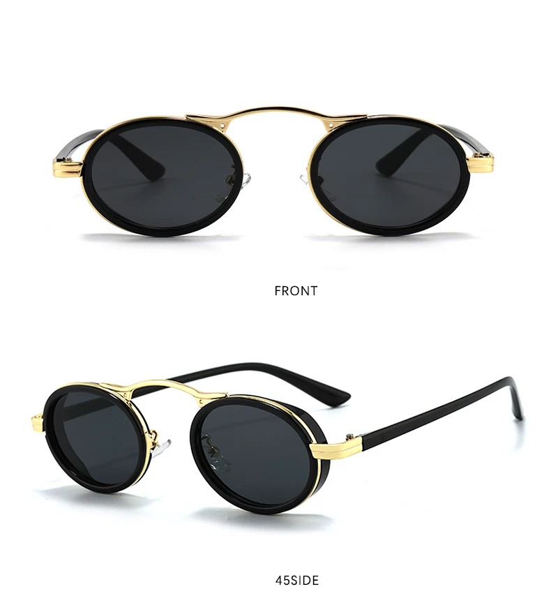 Wandern Retro Kleine Oval Anti Licht Gläser Frauen Klassische Hohe Qualität Shades Mode Metall Rahmen INS Brillen Unisex – Detail 10