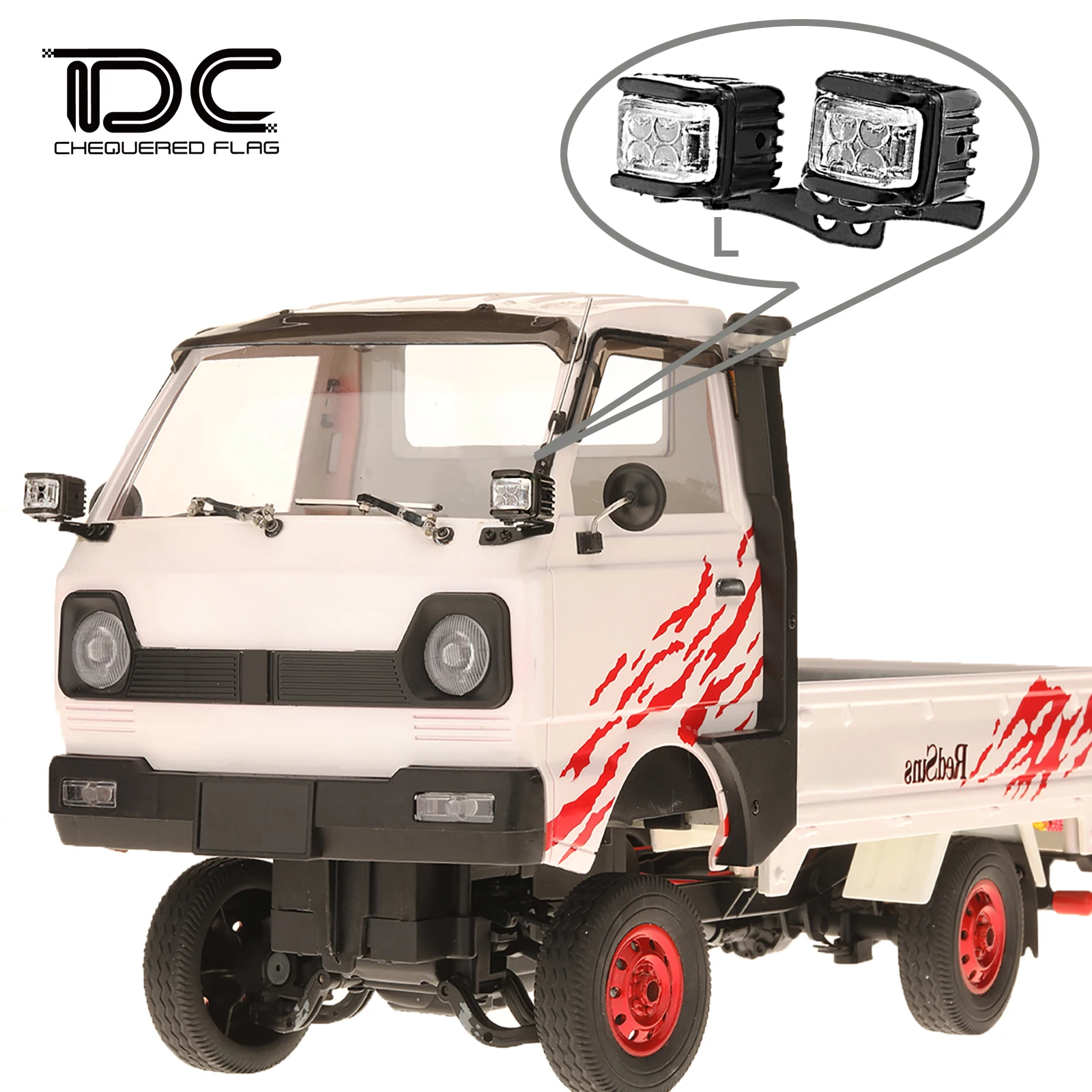 RC Car Light Kits Sidelight with Mount Holder LED Lamp Spotlight Set 1/10 1/12 Truck Rock Crawler Off-road