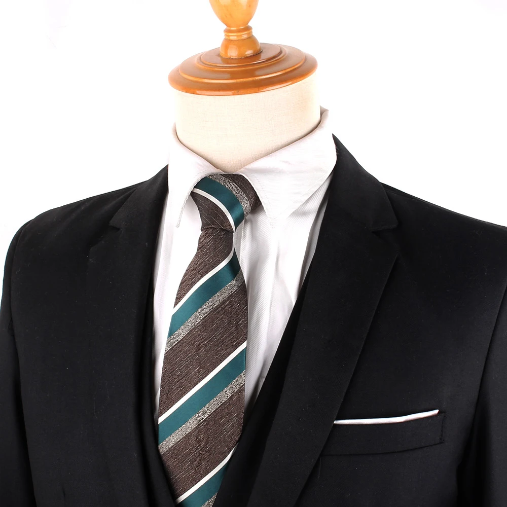 Men's Stripe Ties Wedding Necktie For Groomsmen Mens Neck Tie For Wedding Fashion Coffee Ties Men Women Good Gifts Gravatas
